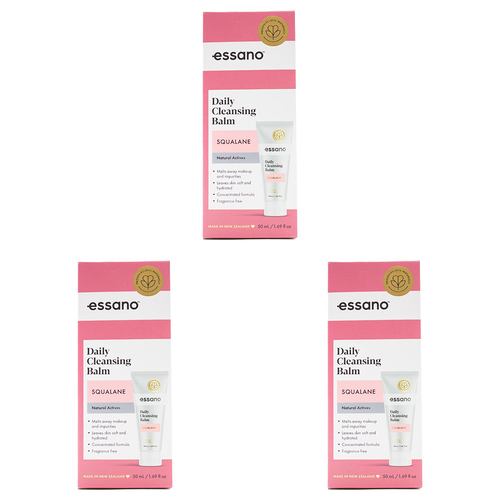 3PK Essano Daily Cleansing Balm Squalane Skin Care 50ml