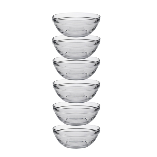 6x Duralex Lys 14cm/500ml Stackable Glass Bowl - Clear