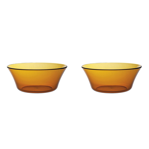 2PK Duralex Lys 23cm/2.2L Glass Salad Bowl Round - Amber