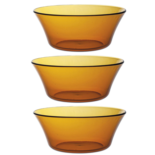 3PK Duralex Lys 23cm/2.2L Glass Salad Bowl Round - Amber