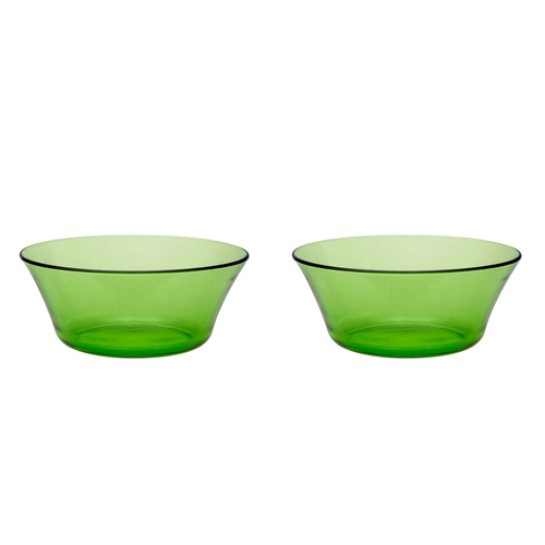 2PK Duralex Lys 23cm/2.2L Glass Salad Bowl Round - Green