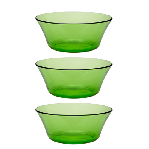 3PK Duralex Lys 23cm/2.2L Glass Salad Bowl Round - Green