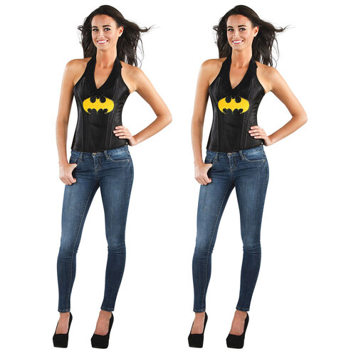 2PK Dc Comics Batgirl Leather-Look Corset Womens Dress Up Costume - Size M