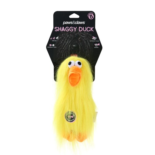 Paws & Claws 22cm Super Shaggy Duck Yellow