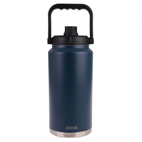 Oasis 3.8L Insulated Mini Jug Stainless Steel w/ Carry Handle - Navy