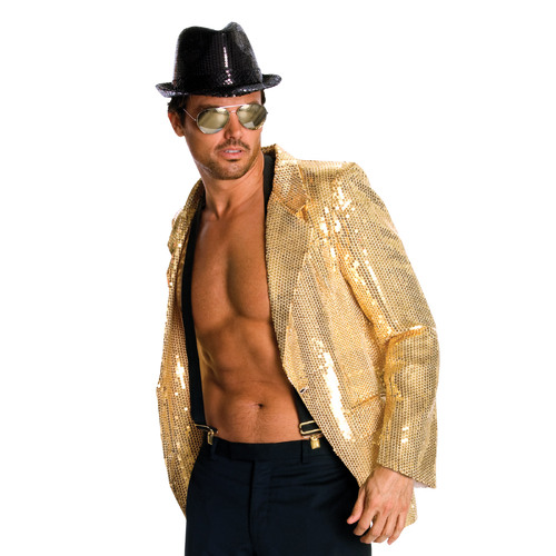 Rubies Sequin Jacket Mens Gold Mens Dress Up Costume - Size L