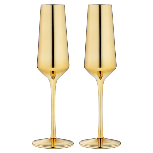 2pc Tempa Aurora Gold Champagne Glass