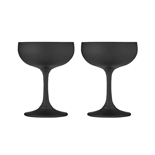 2pc Tempa Aurora Matte Black Coupe Glass