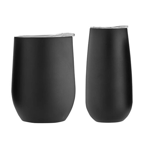 2pc Tempa Sawyer After Hours Matte Black Wine & Champagne Tumbler Gift Set