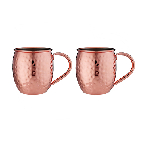 2pc Tempa Spencer Hammered Copper Handled Mug