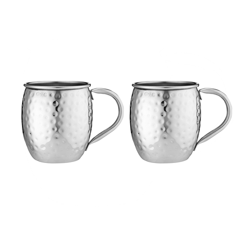 2pc Tempa Spencer Hammered Silver Handled Mug