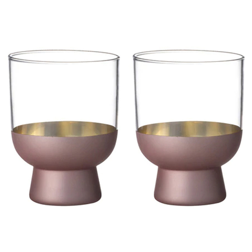 2pc Tempa Aria Rose Glass Tumblers 240ml