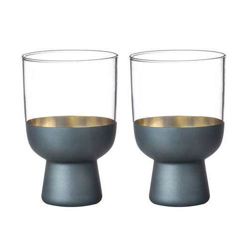 2pc Tempa Aria Aqua Glass Highball Tumbler