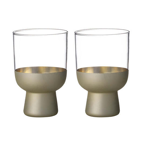 2pc Tempa Aria Gold Glass Highball Tumbler