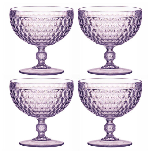 4PK Tate Round 450ml/12cm Acrylic Dessert Bowl Serving Dish - Lilac