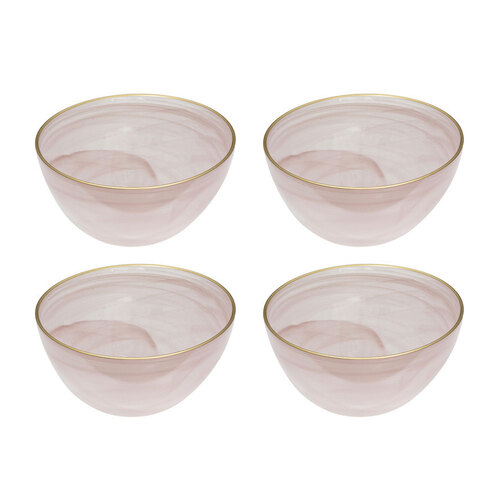 4PK Ismay 750ml Glass Soup/Rice Bowl Dinnerware - Pink