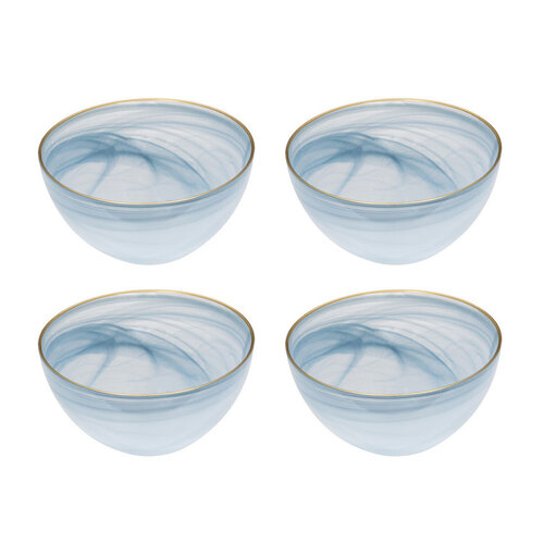 4PK Ismay 750ml Glass Soup/Rice Bowl Dinnerware - Blue