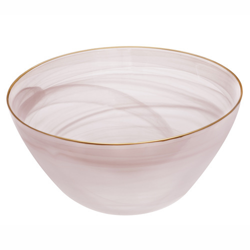 Ismay Round 5L Salad Glass XL Bowl Serving Dish - Pink