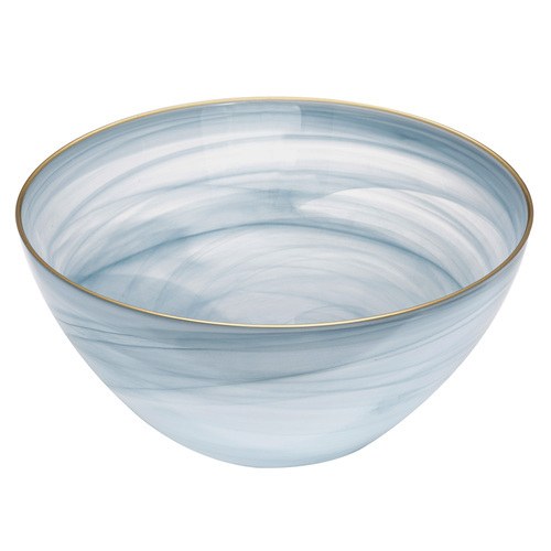 Ismay Round 5L Salad Glass XL Bowl Serving Dish - Blue