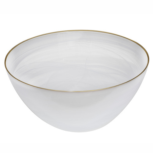 Ismay Round 5L Salad Glass XL Bowl Serving Dish - White