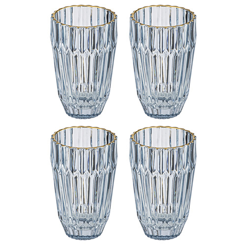 4PK Amara 300ml Highball Glass Tumbler Drink Cup - Blue