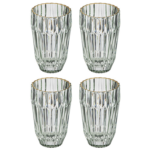 4PK Amara 300ml Highball Glass Tumbler Drink Cup - Sage