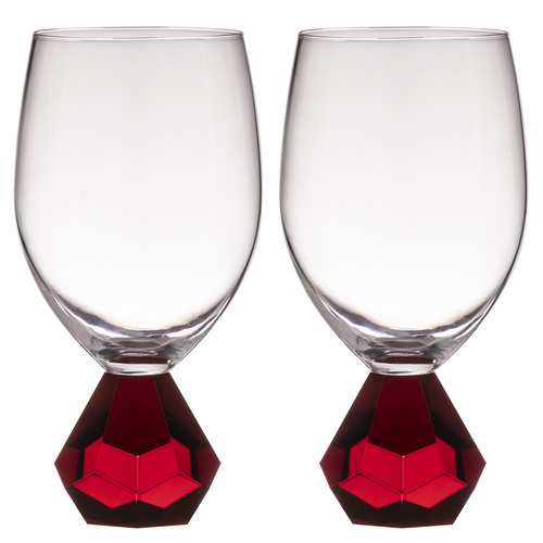 2PK Zhara 350ml Wine Glass/Water Drinkware Cup - Ruby