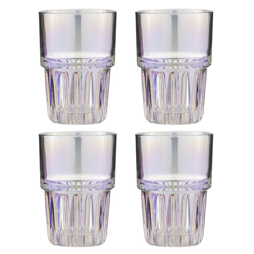 4pc Tempa Skye Opal Highball Glass Drinking Tumblers 8.5x8.5x12cm