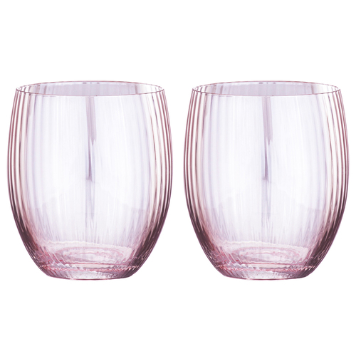 2pc Tempa Thalia 500ml Crystal Lowball Tumbler - Pink Quartz