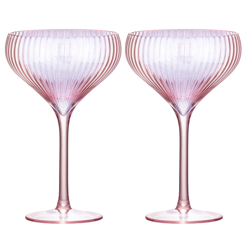 2pc Tempa Thalia 360ml Crystal Cocktail Glass - Pink Quartz