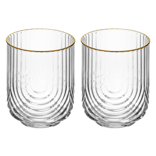 2pc Tempa Florence 420ml Lowball Glass Tumbler - Clear