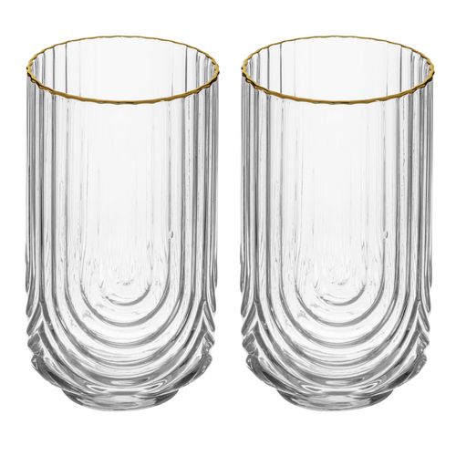 2pc Tempa Florence 450ml Highball Glass Tumbler - Clear