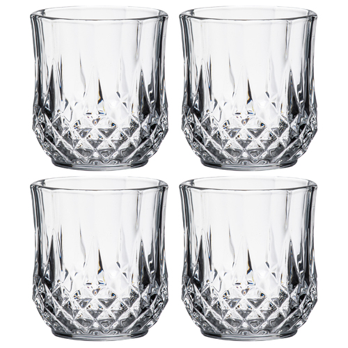 4pc Tempa Jasper Whisky Glass Liquor Drinking Cup Set - Clear