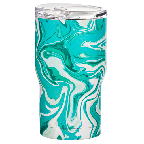 Porta Summer Swirl Stainless Steel 420ml Travel Mug - Aqua