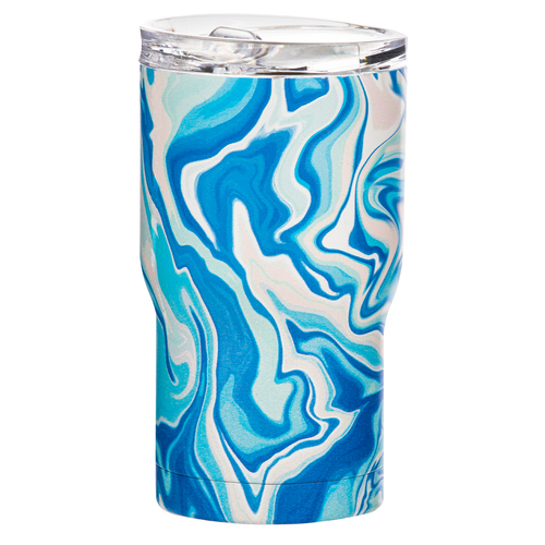 Porta Summer Swirl Stainless Steel 420ml Travel Mug - Blue