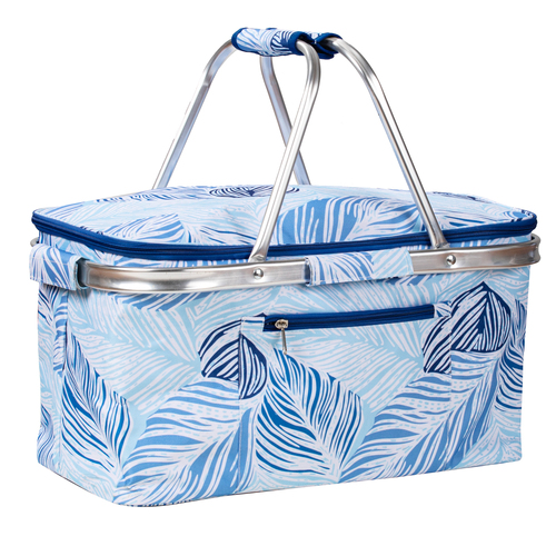 Porta Oceana Coastal Palm Picnic 46cm Basket Camping Outdoor Storage