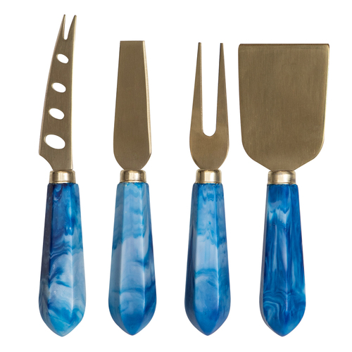 4pc Tempa Marlow Polyresin Cheese Knife Set - Ocean