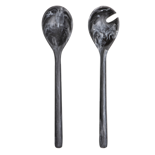 2pc Tempa Marlow 33cm Polyresin Salad Server Set - Storm