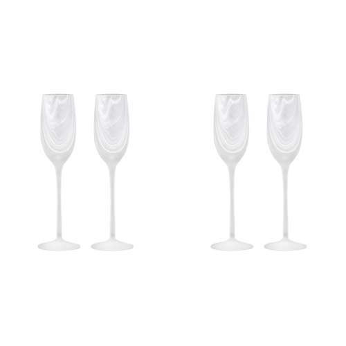 2x 2pc Tempa Skylar Frost Champagne Drinking Glass Cup Set