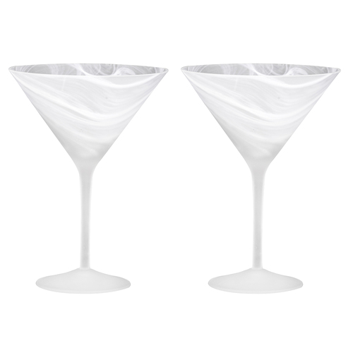 2pc Tempa Skylar Frost Martini Drinking Cocktail Glass Set