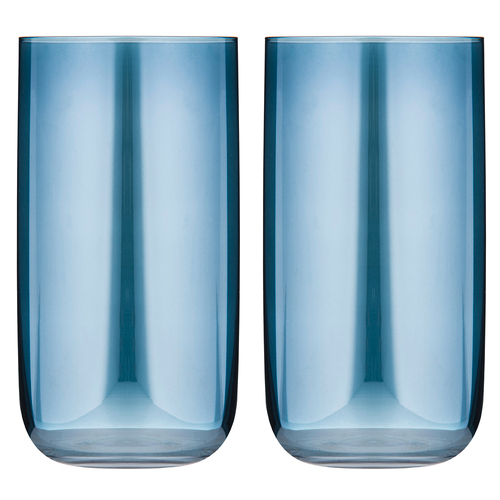 2pc Tempa Verity Highball Tumbler Drinking Glass Set - Sapphire