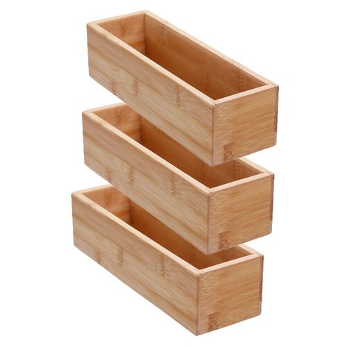 3PK Boxsweden Bamboo Organisation Tray 23X7.5X7cm