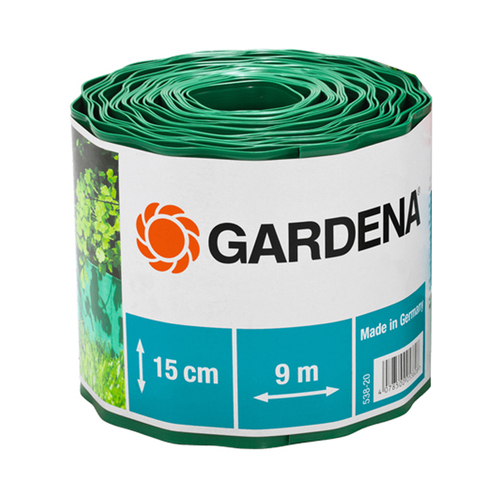 Gardena Plastic Outdoor Garden Bed Decorative Edging 15cm x 9m - Green