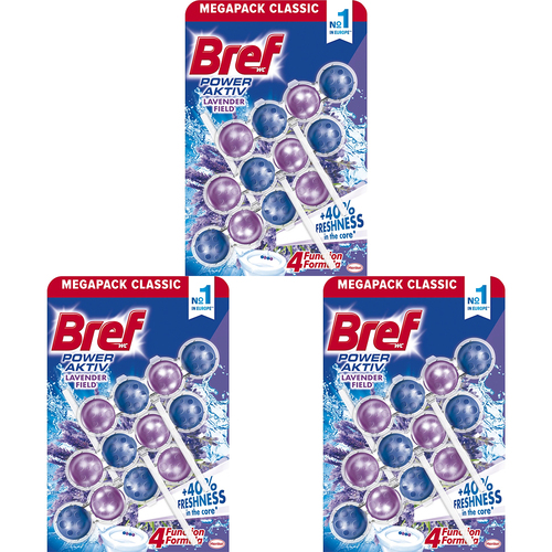 9pc Bref Power Active Bathroom Toilet Cleaner 50g - Lavender