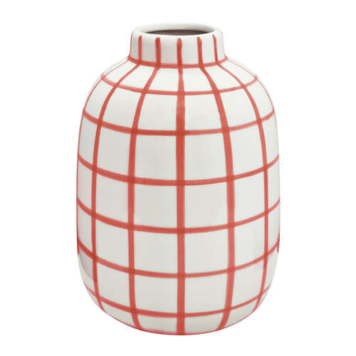 J.Elliot Home Wallace Check Vase 17x17x23.5cm Bubblegum