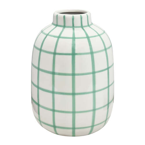 J.Elliot Home Wallace Check Vase 17x17x23.5cm Peppermint