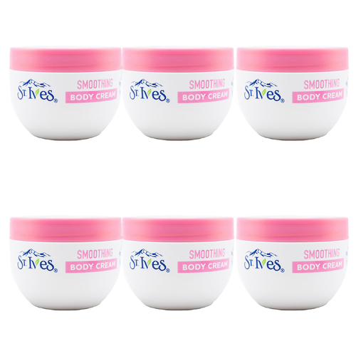 6PK St Ives 300ml Body Cream Smoothing Rose Water & Argan Oil Skin Care