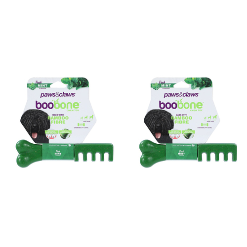 2x Paws & Claws Boobone Toothbrush Mint 18.5cm