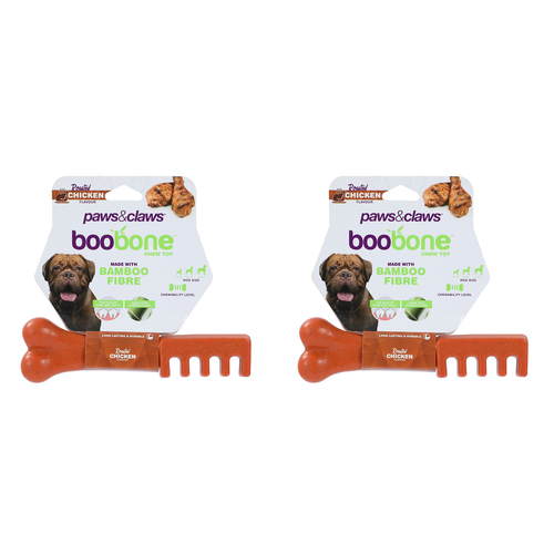 2x Paws & Claws Boobone Toothbrush Roast Chicken 18.5cm