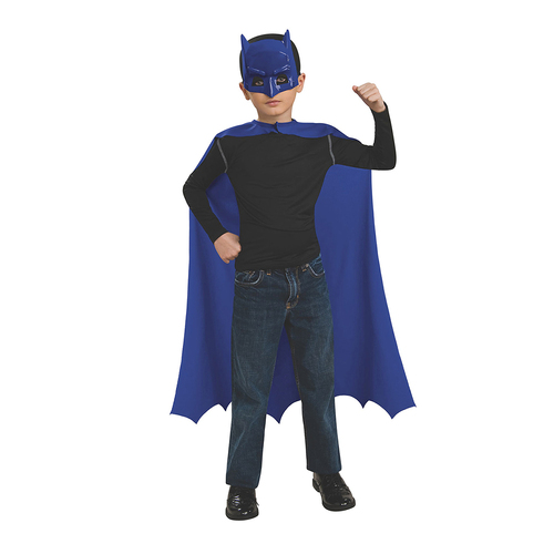 Batman Cape & Mask Set DC Comics Child Superhero Costumes - Blue